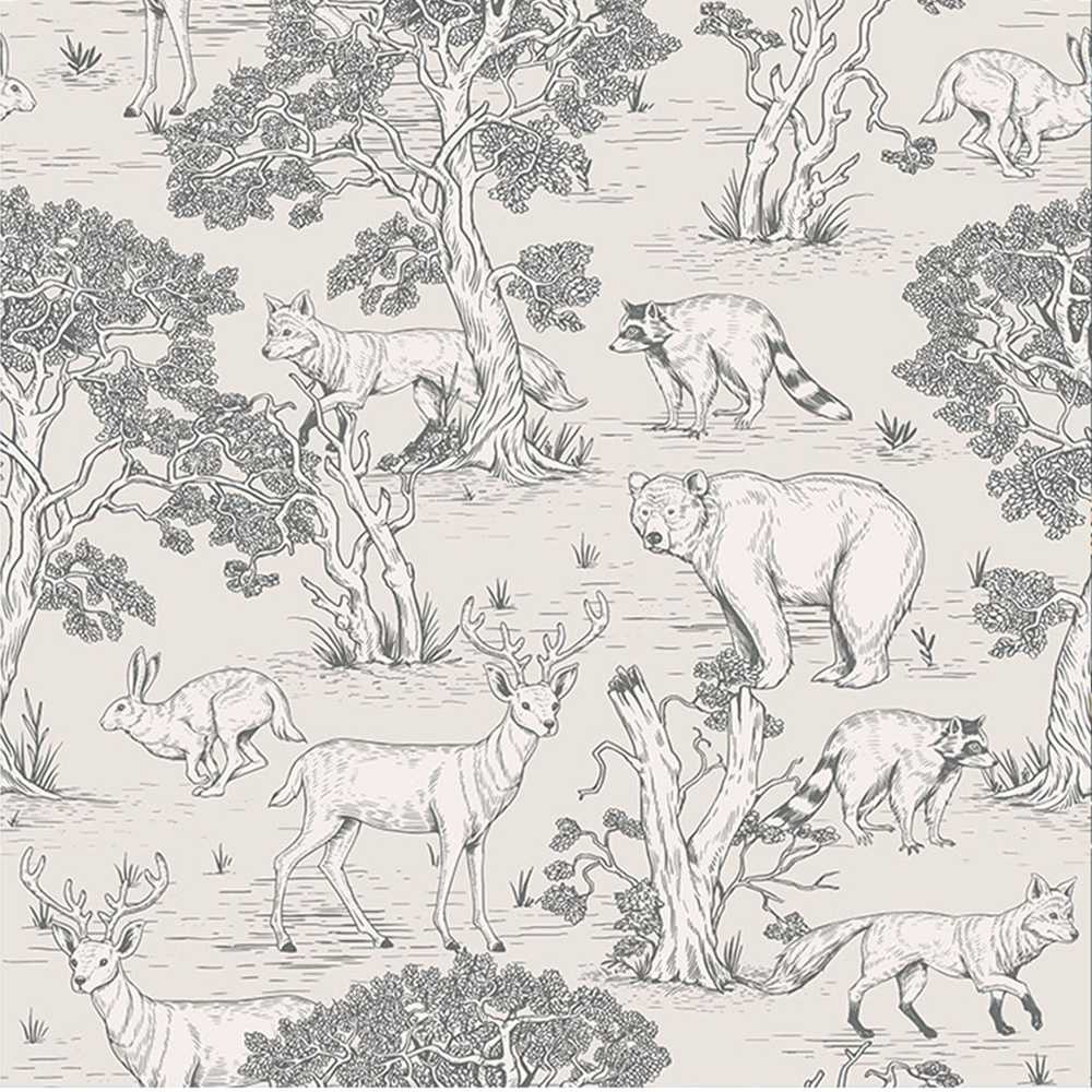 Wedding Zoo - Vintage Animals Forest Peel and Stick
