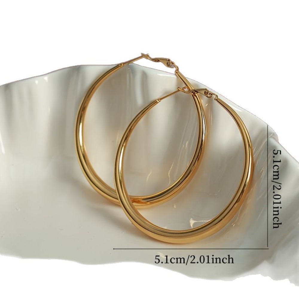 2Pcs Large Minimalist Hoop Ear - đánh giá và giá Wedding Job