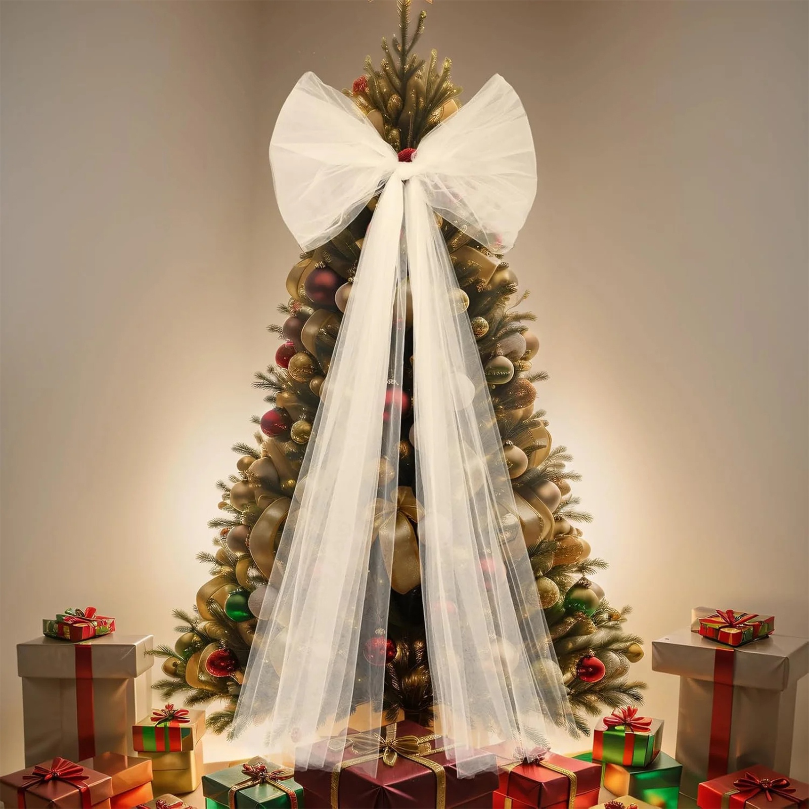 Christmas Tulle Bow Decoration - đánh giá và giá Wedding Supply Shops