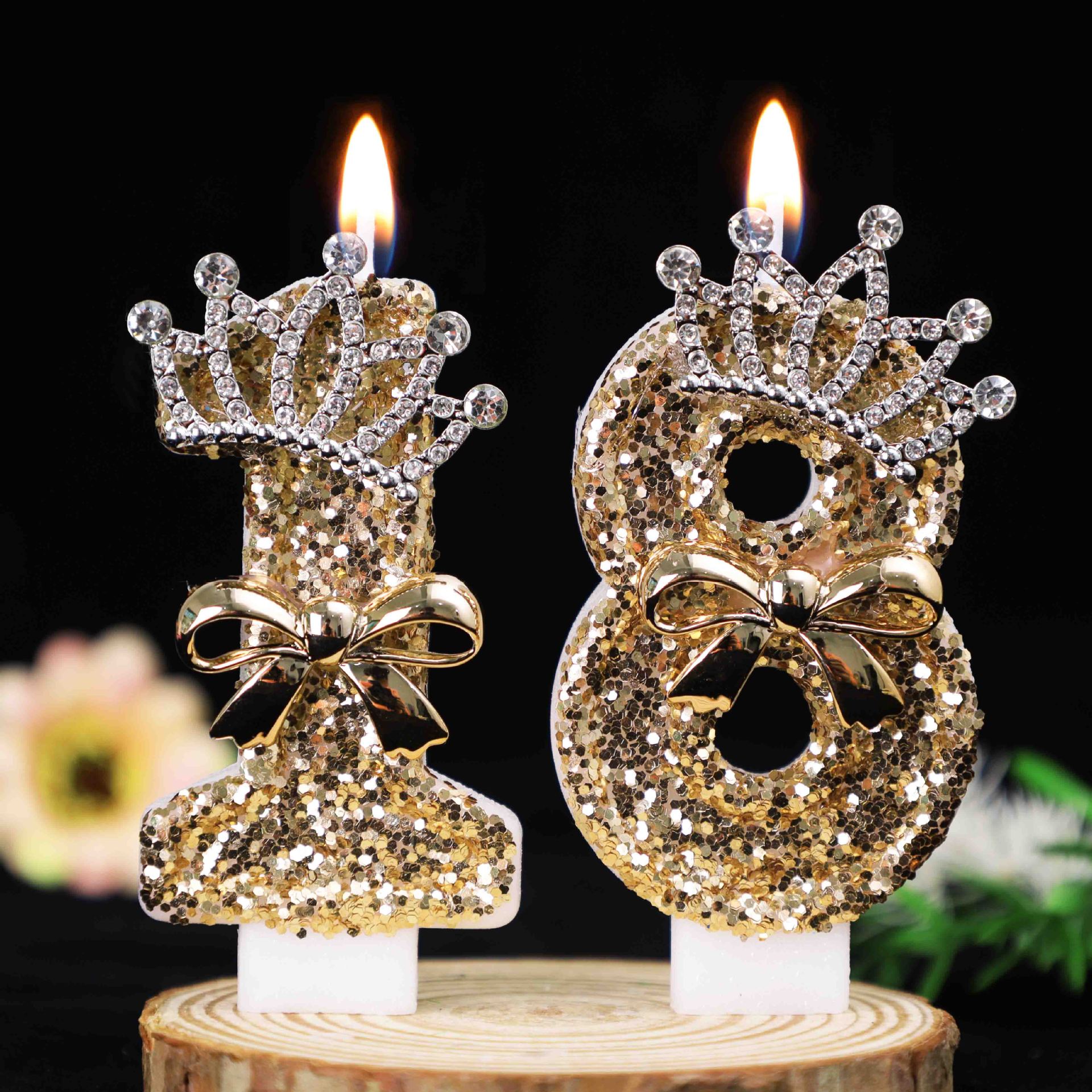 0-9 Gold Glitter Crown Number  - đánh giá và giá Unity Candle Set