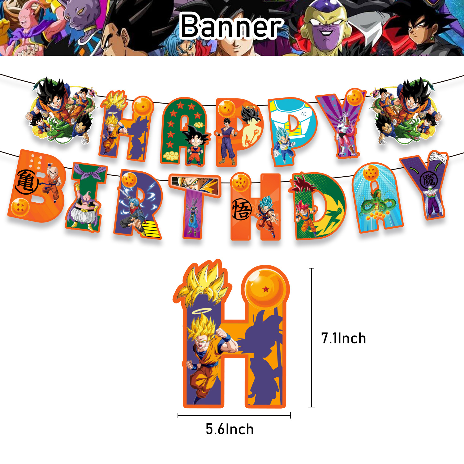 Dragon Ball Cake Topper Banner - đánh giá và giá Good Supply Wedding Cake