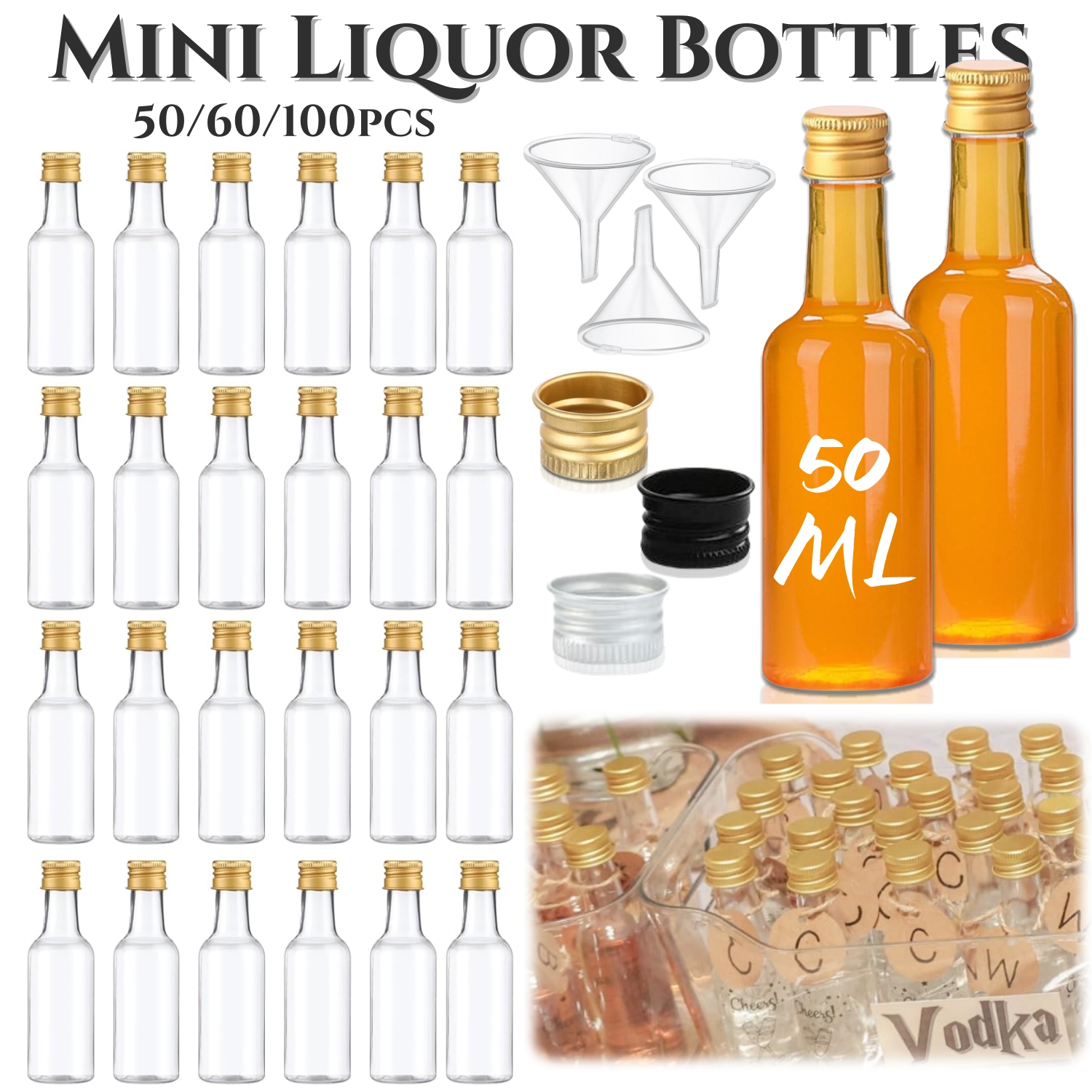 50-100Pcs 1.7oz Mini Liquor Bo - đánh giá và giá Wedding Alcohol Supply