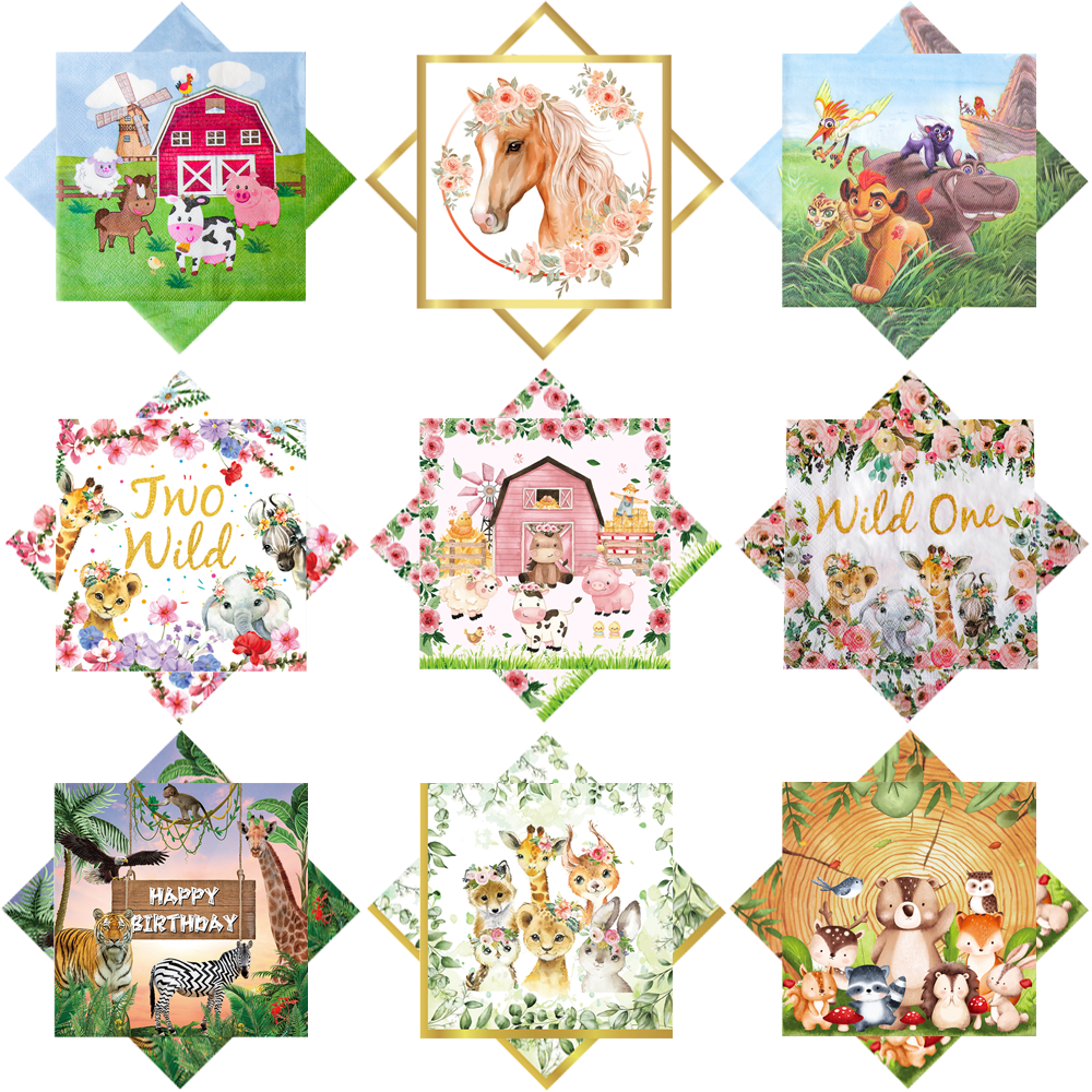 20/40pcs Cartoon Animal Farm N - đánh giá và giá Wedding Zoo