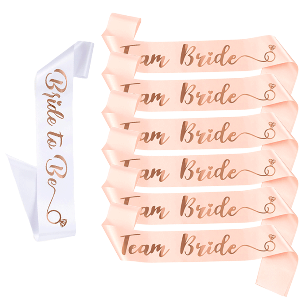 6/7Pcs Rose Gold Bride To Be T - đánh giá và giá Bride Tribe Sash